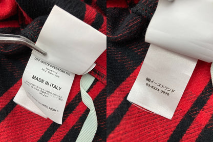 OFF-WHITE オフホワイト クオート フランネルシャツ サイズM 中古 D4