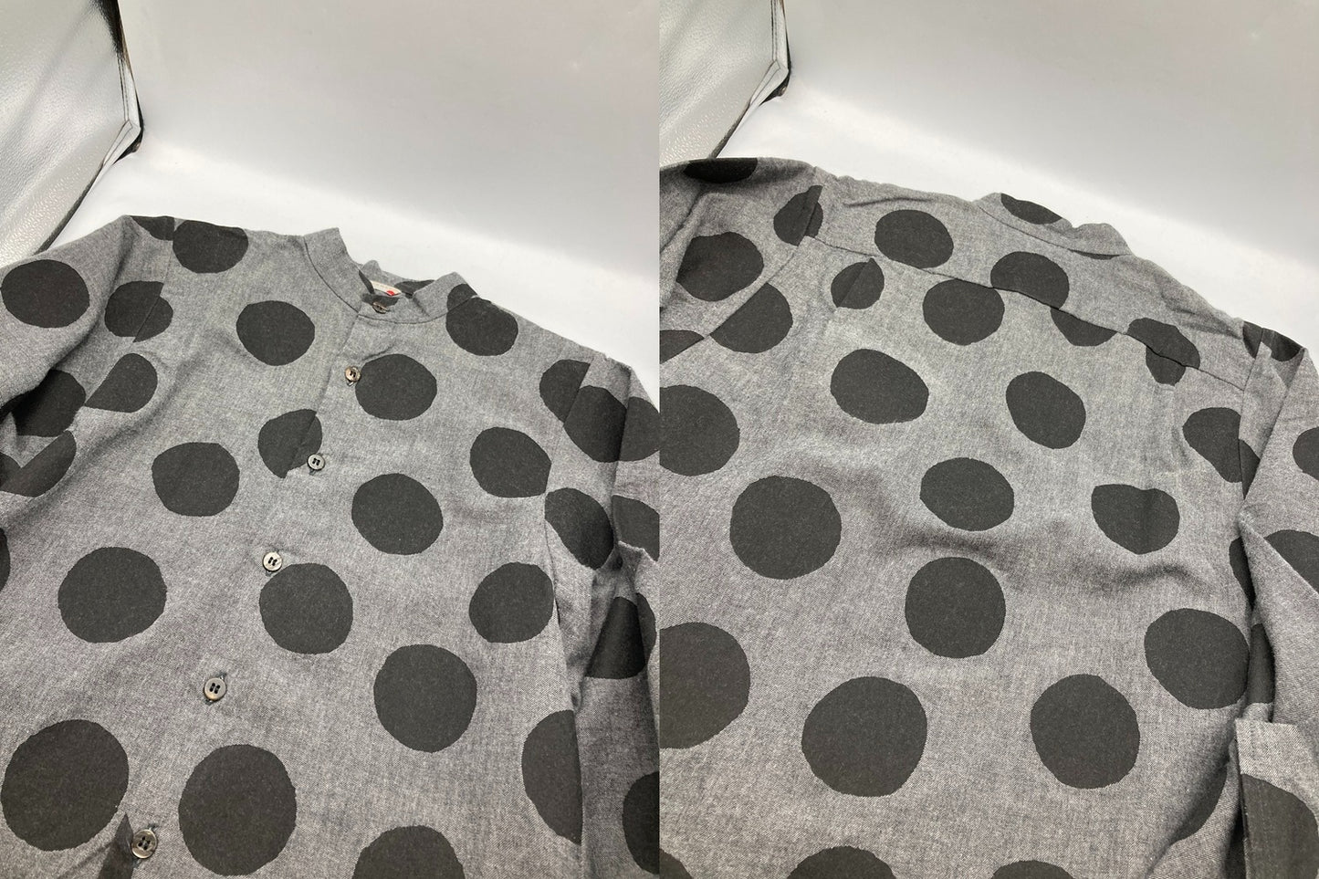 SOU・SOU ソウソウ 岡田縫工所 草衣 上 水玉 サイズS グレー 中古 D4
