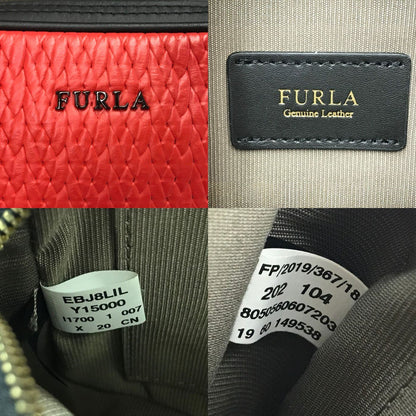 FURLA フルラ LILLI クロスボディ カメラバッグ レディース LILLI ショルダーバッグ 斜め掛け 2コンパートメント バイカラー レッド/ブラック EBJ8LIL 中古 T1