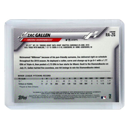 TOPPS MLBカード CHROME ZAC GALLEN ARIZONA DIAMONDBACKS #RA-ZG 中古 IT1