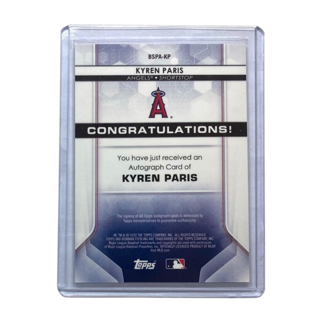 TOPPS MLBカード BOWMAN STERLING KYREN PARIS ANGELS /75 #BSPA-KP 中古 IT2