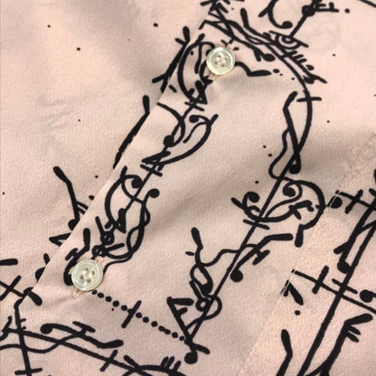 COMME des GARCONS コムデギャルソン HOMME DEUX シャツ メンズ 長袖 2019 音符 ピンク Mサイズ DE-B059 中古 T1