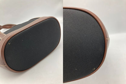 HUNTING WORLD ハンティングワールド キャンバス×レザー ミニトートバッグ 中古 D4