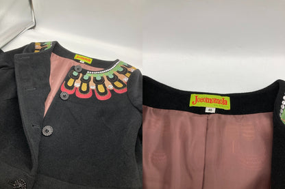 jocomomola ホコモモラ 刺繍 ビーズ ワンピース サイズ40 ブラック 中古 D4