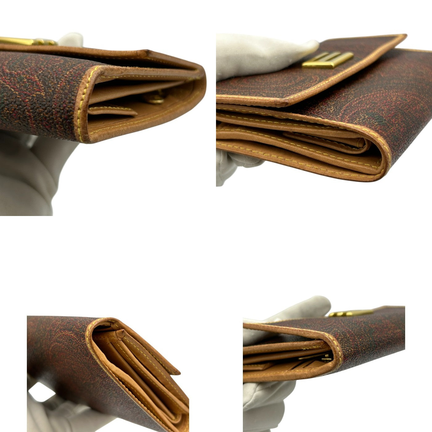 ETRO エトロ 二つ折り 財布 レディース ペイズリー柄 コンパクト 札入れ 小銭入れ 中古 W４