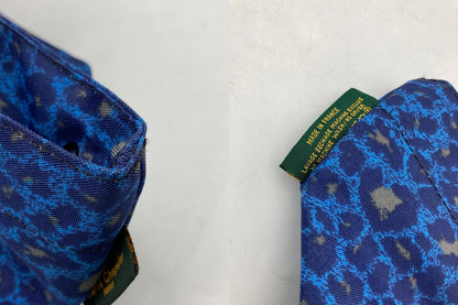 Herve chapelier エルベシャプリエ ナイロン 舟型 トートS ヒョウ柄 パンサー ブルー 中古 D4