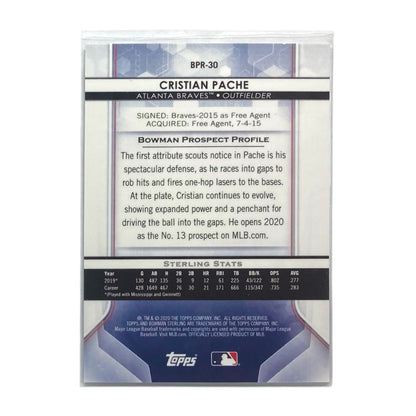 TOPPS MLBカード BOWMAN STERLING CRISTIAN PACHE ATLANTA BRAVES /99 #BPR-30 中古 IT2