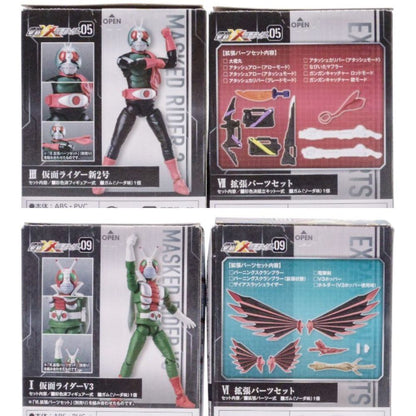 バンダイ 掌動-XX 仮面ライダー04,05,09 新1号/新2号/V3/拡張パーツ2種 計5種セット 中古 a1