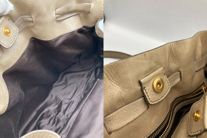 miumiu ミュウミュウ サイドリボン レザー トートバッグ レディース 中古 D4