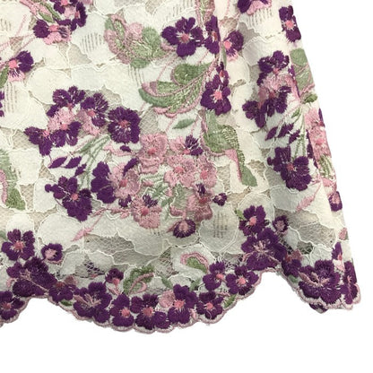 TOCCA トッカ ワンピース レディース 春夏 ノースリーブ 膝丈 花柄 総柄 ドレス 刺繍 パープル/ホワイト 0サイズ OPTOKA0910 中古 T1