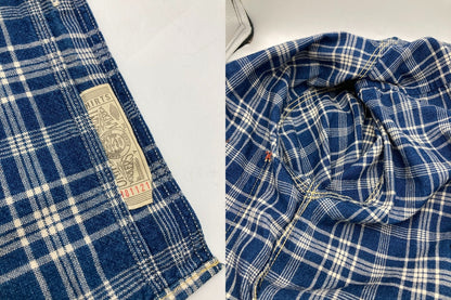 FREEWHEELERS フリーホイーラーズ Neal Cassady Railroad ベイクヘッドシャツ インディゴチェック サイズ14 メンズ 中古 D4