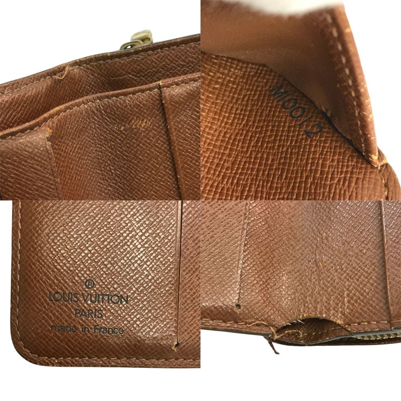LOUIS VUITTON ルイヴィトン モノグラム コンパクトジップ 財布 ユニセックス 二つ折り 小銭入れあり ラウンドジップ ブラウン M61667 中古 T1