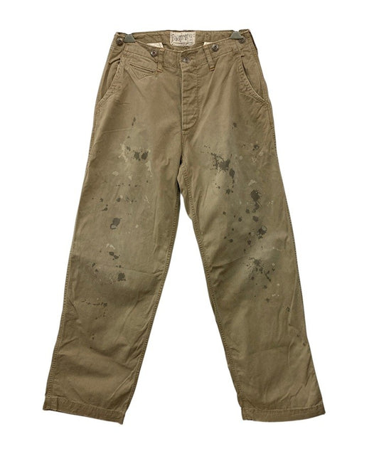 BOOTLEGGERS ブートレガーズ シンチバック チノトラウザーズ ペンキ加工 メンズ 中古 D4