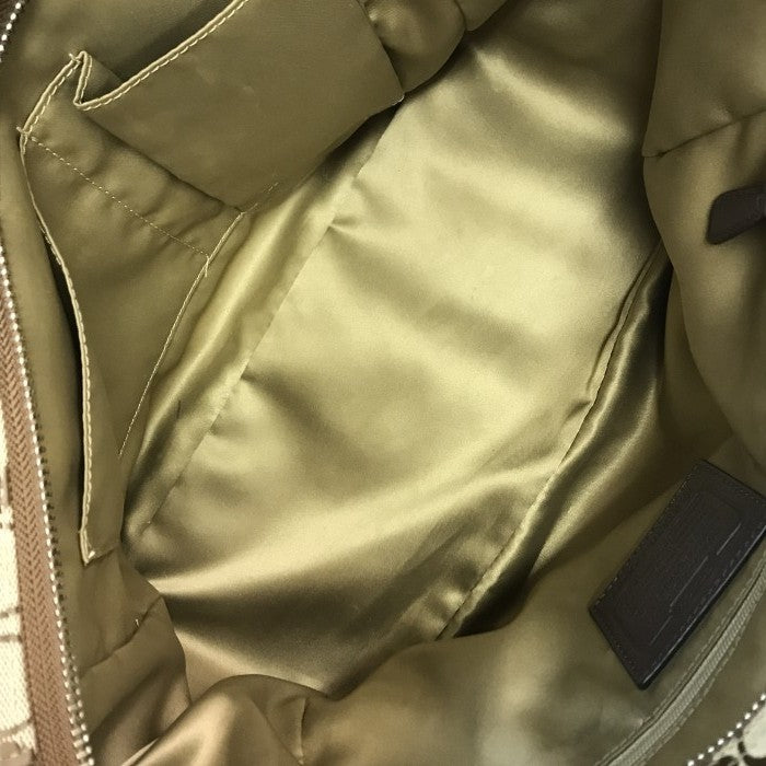 COACH コーチ シグネチャー トートバッグ レディース キャンバス/レザー ショルダー 大容量 カーキ/ブラウン F23297 中古 T1