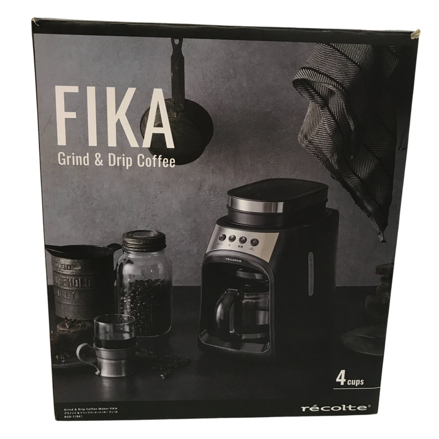 レコルト recolte グラインド & ドリップコーヒーメーカー フィーカ ブラック RGD-1 中古 Y1
