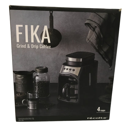 レコルト recolte グラインド & ドリップコーヒーメーカー フィーカ ブラック RGD-1 中古 Y1