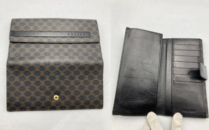 CELINE セリーヌ マカダム Wホック 長財布 中古 D4