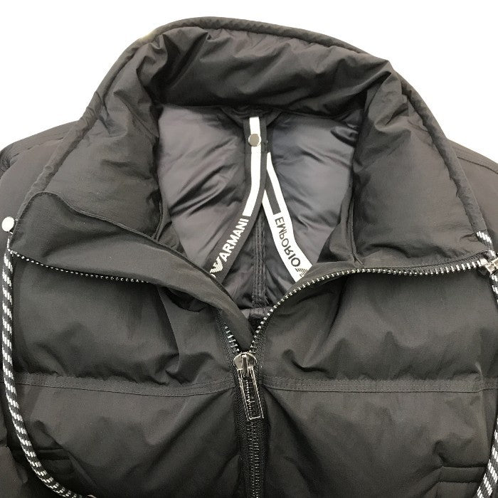 EMPORIO ARMANI エンポリオアルマーニ ダウンコート メンズ 冬 ロング丈 サイドジップ スタンドカラー 防寒 ブラック 50  6L1L90 1NNFZ 中古 T1