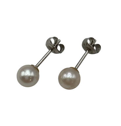 Pt900 5.0mm-5.5mmパール ピアス 中古 D4