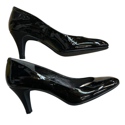 23区 Vingt-trois arrondissements エナメル パンプス 22cm 靴 シューズ ヒール レディース ブラック 中古 W４