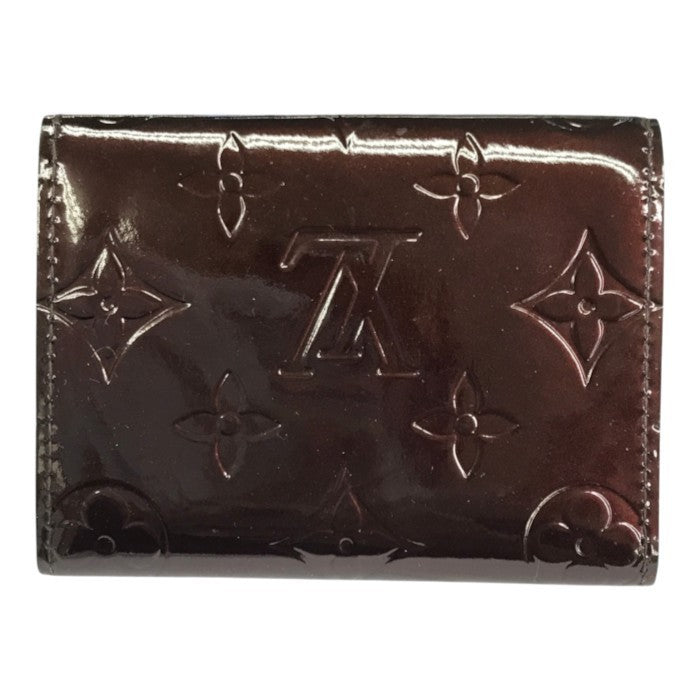LOUIS VUITTON ルイヴィトン ヴェルニ アンヴェロップ カルト ドゥ ヴィジット カードケース レディース エナメル 名刺/パスケース アマラント M91409 中古 T1
