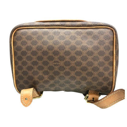 CELINE セリーヌ マカダム リュックサック レディース PVC/レザー ブラゾン バックパック ヴィンテージ ブラウン 中古 T1
