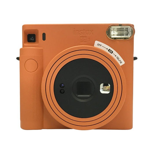 FUJIFILM instax SQUARE チェキスクエア テラコッタオレンジ インスタントカメラ セルフィー カンタン操作 INS SQ 1 中古 T1