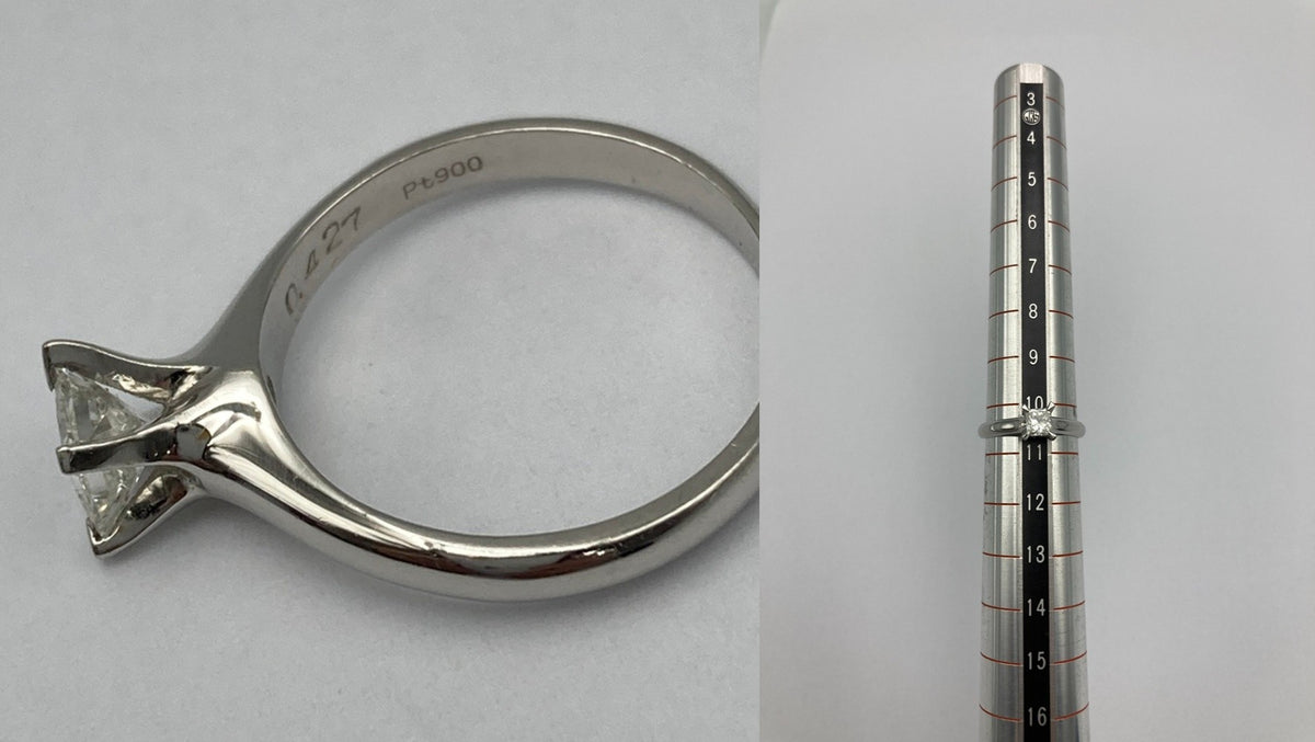 Pt900 1Pダイヤ 0.427ct リング 10.5号 中古 D4