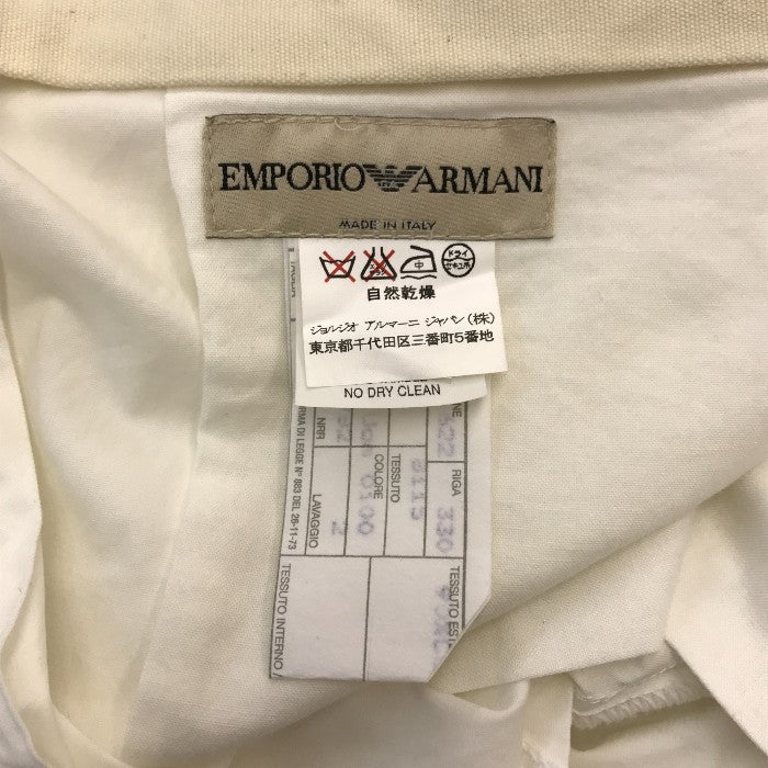 EMPORIO ARMANI エンポリオアルマーニ パンツ メンズ 春夏 コットン 無地 ストレート ホワイト 54サイズ 中古 T1