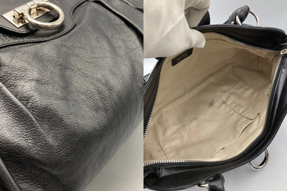 Salvatore Ferragamo サルヴァトーレフェラガモ ガンチーニ マリッサ ハンドバッグ ブラック BW-21 中古 D4