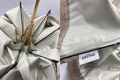 CELINE セリーヌ 遮光 フリル 折りたたみ日傘 中古 D4