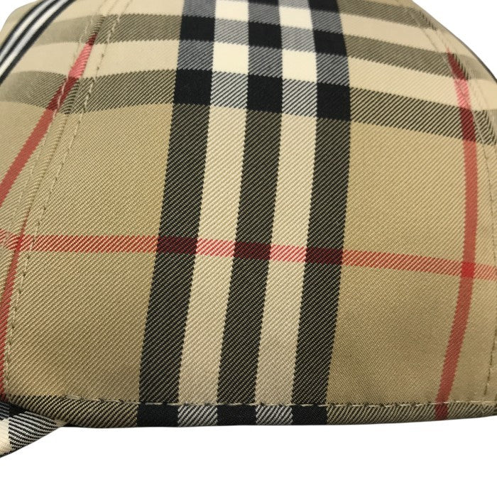 BURBERRY LONDON バーバリー ベースボールキャップ メンズ コットン チェック柄 ロゴパッチ ボタン ベージュ XLサイズ 8026929 中古 T1
