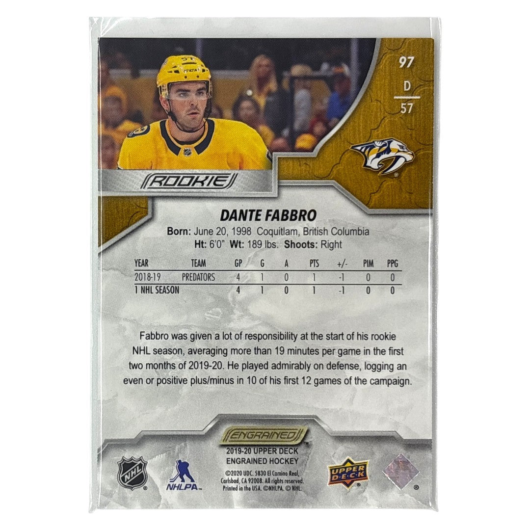 UPPER DECK NHLカード ENGRAINED DANTE FABBRO NASHVILLE PREDATORS /299 #97 中古 IT1