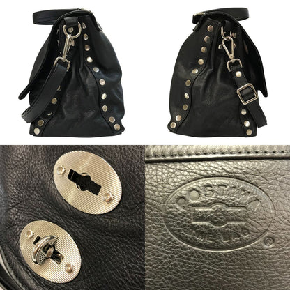 ZANELLATO ザネラート ポスティーナ ショルダーバッグ レディース 2way ハンドバッグ レザー POSTINA ターンロック ブラック 中古 T1