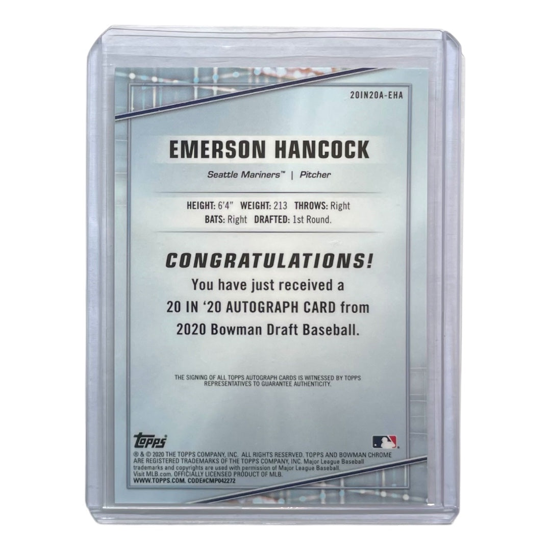 TOPPS MLBカード BOWMAN CHROME EMERSON HANCOCK SEATTLE MARINERS /99 #20IN20A-EHA 中古 IT2
