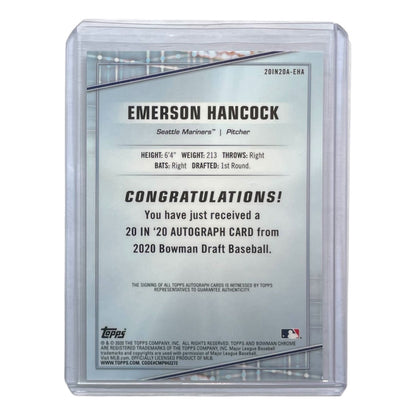 TOPPS MLBカード BOWMAN CHROME EMERSON HANCOCK SEATTLE MARINERS /99 #20IN20A-EHA 中古 IT2