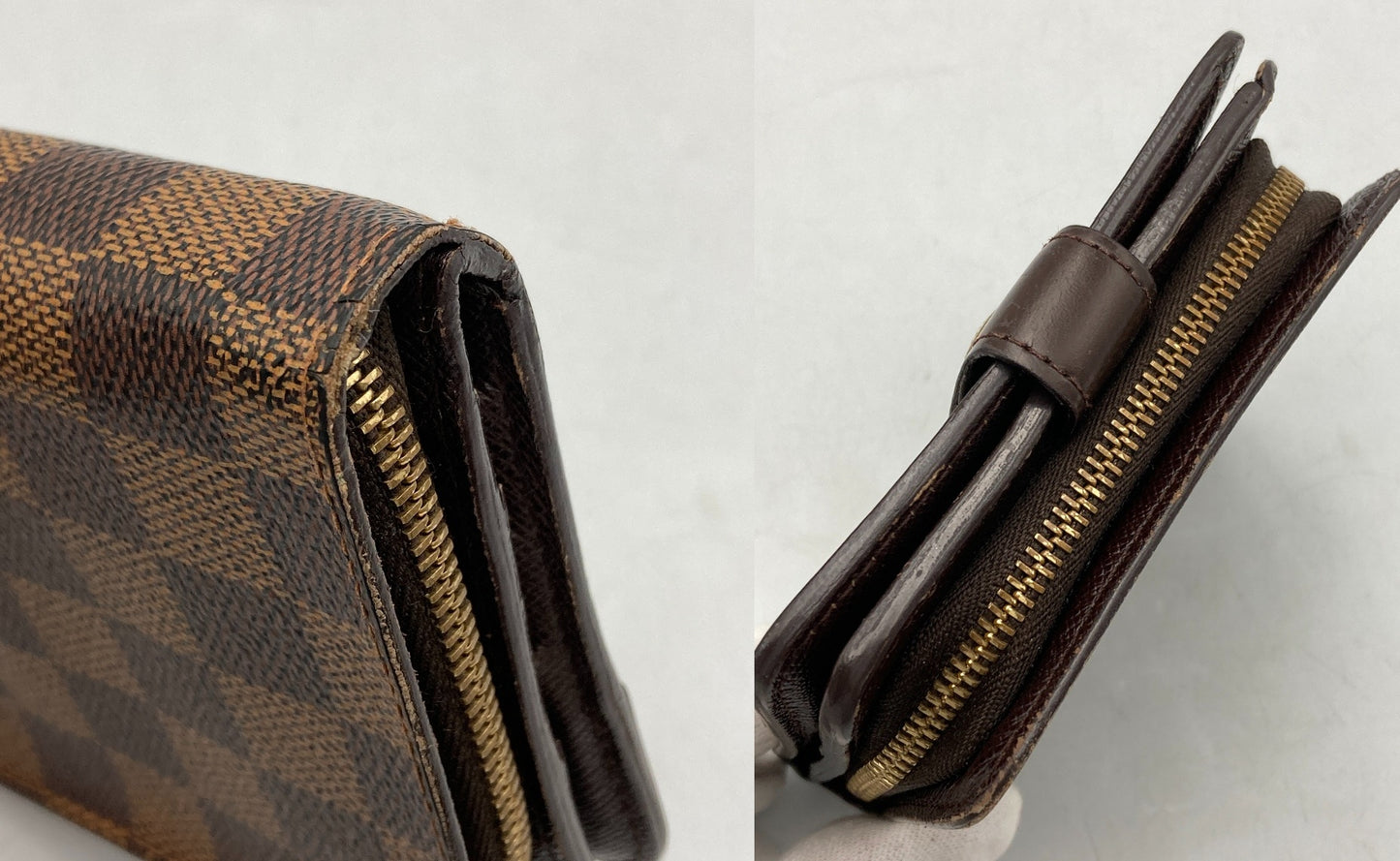 LOUIS VUITTON ルイヴィトン ダミエ エベヌ コンパクトジップ 2つ折り財布  N61668 中古 D4