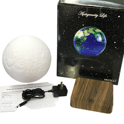 MOOCCI 浮遊 フローティング ムーンランプ ホワイト 磁気浮上 照明 ライト インテリア 間接照明 中古 T1