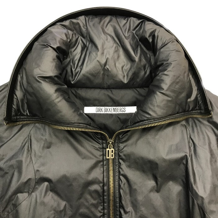 DIRK BIKKEMBERGS ダークビッケンバーグ ジャケット メンズ ナイロン 襟レザー ブラック 48サイズ 中古 T1