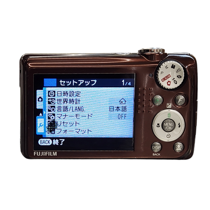 FUJIFILM フジフイルム FinePix ファインピックス デジタルカメラ ブラウン 光学10倍ズーム ブレ防止 フィルム F70 EXR 中古 T1