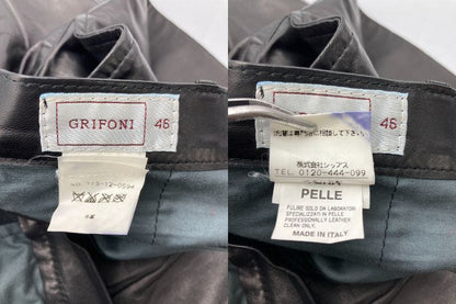 GRIFONI グリフォー二 シップス 牛革 レザーパンツ サイズ46 中古 D4