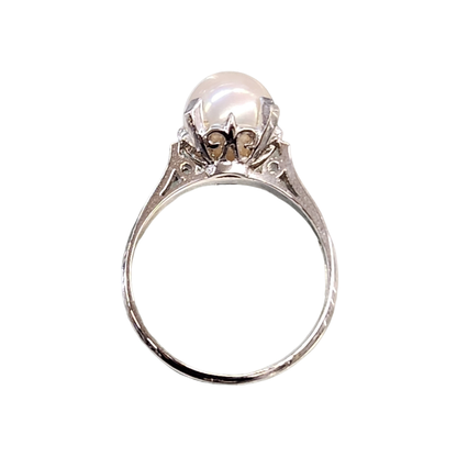 Pt900 パール 8.2mm リング レディース プラチナ 13号 中古 T1