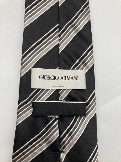 GIORGIO ARMANI ジョルジオアルマーニ シルク100％ ネクタイ レジメンタル 中古 D4