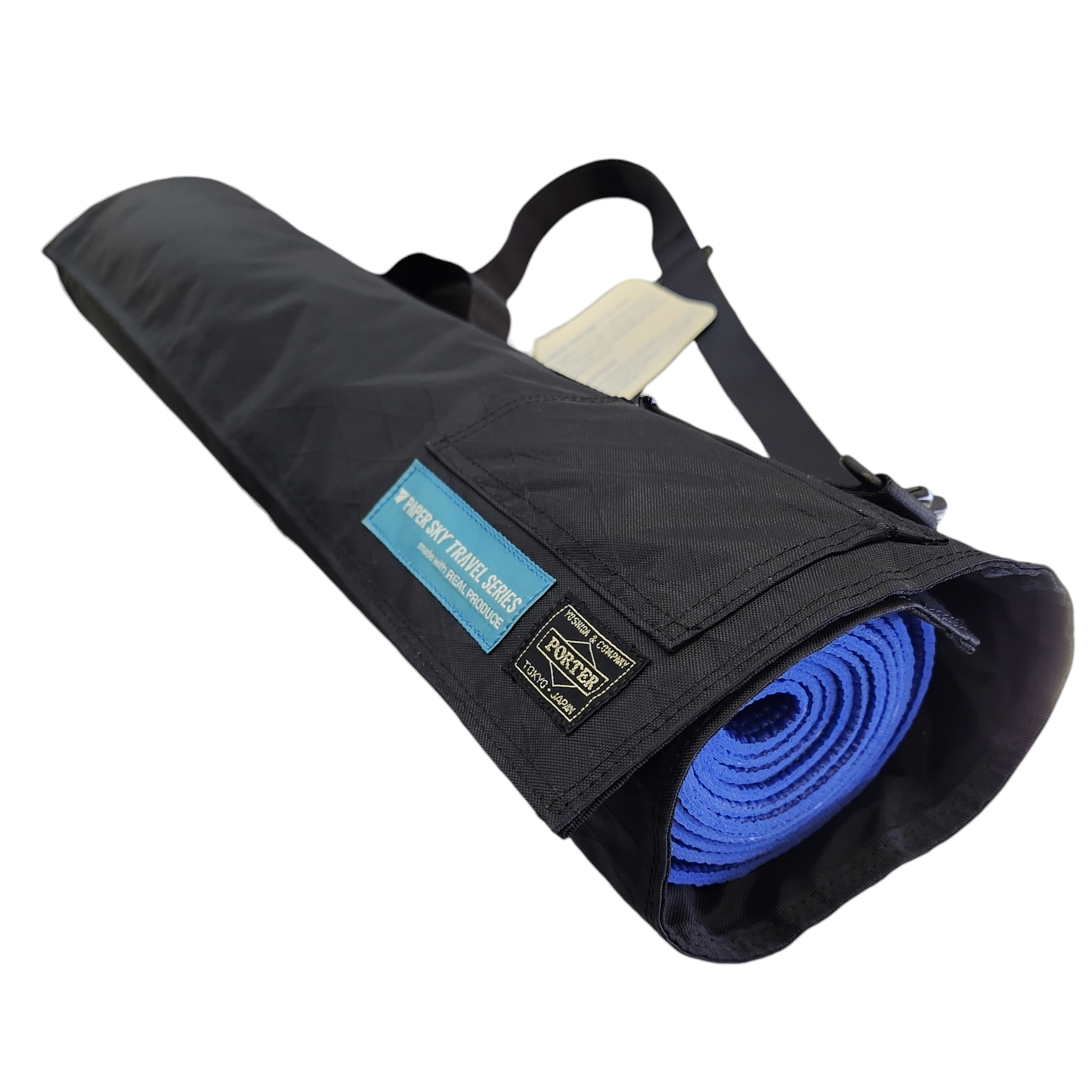 PORTER × PAPER SKY ポーター ペーパースカイ ヨガマットケース TRAVEL SERIES style-hug ロールマットレス ラグ ブラック/ブルー 中古 T1