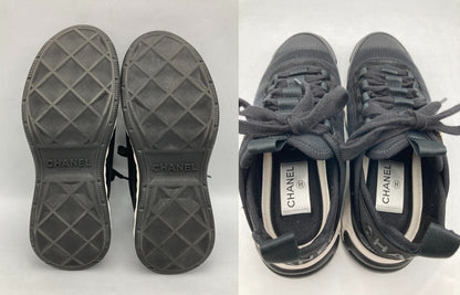 CHANEL シャネル ココマーク ベルベットカーフスキン スニーカー G35617 サイズ35 レディース 中古 D4