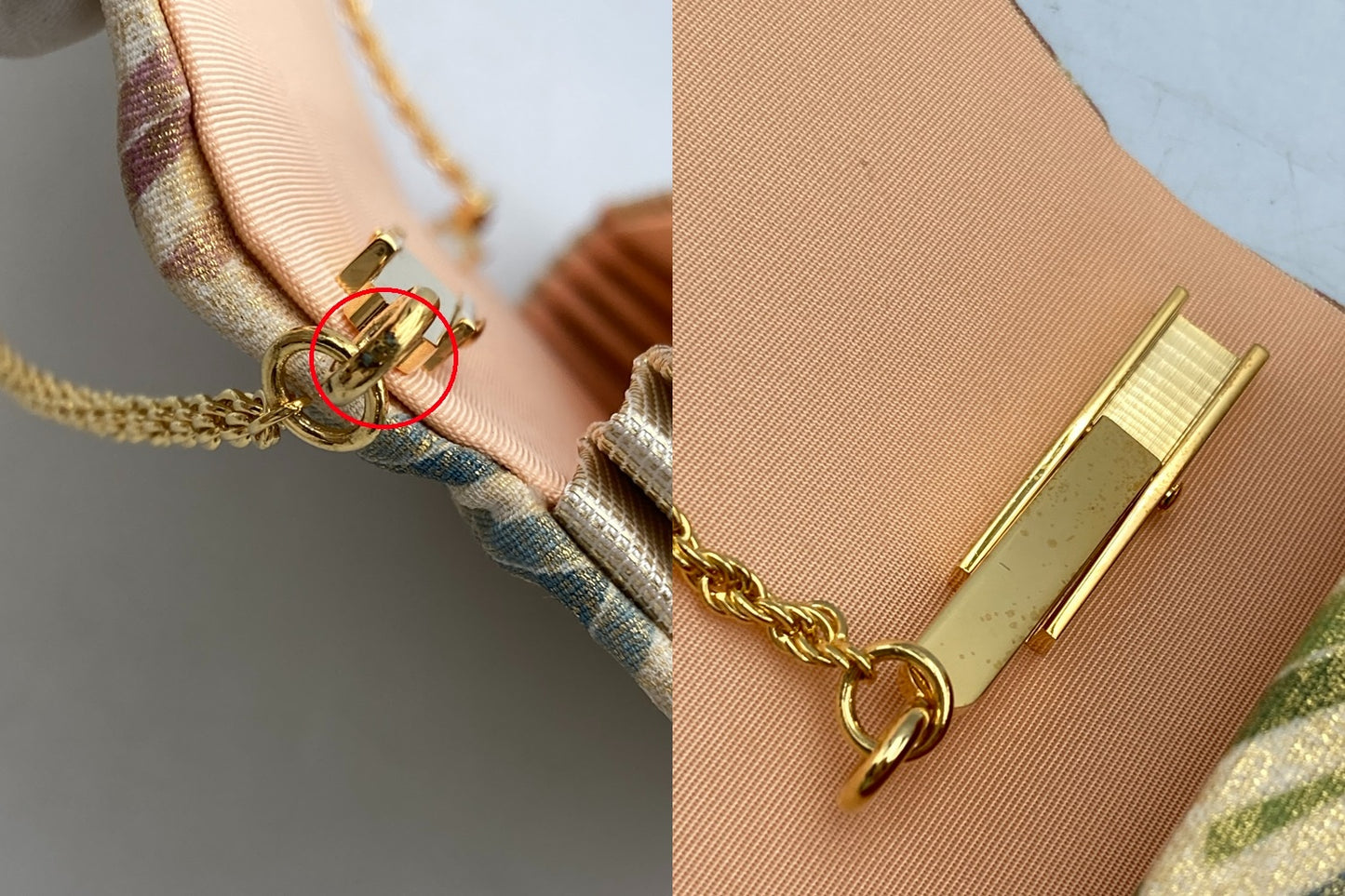 友禅 新綾箔 露錦 和装バッグ 中古 D4