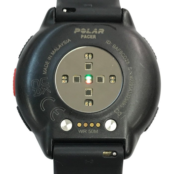 POLAR PACER GPSスポーツ ランニングウォッチ S-L ナイトブラック シリコンバンド 心拍 ウォーキング トレーニング スイミング 睡眠 軽量 900102174 中古 T1