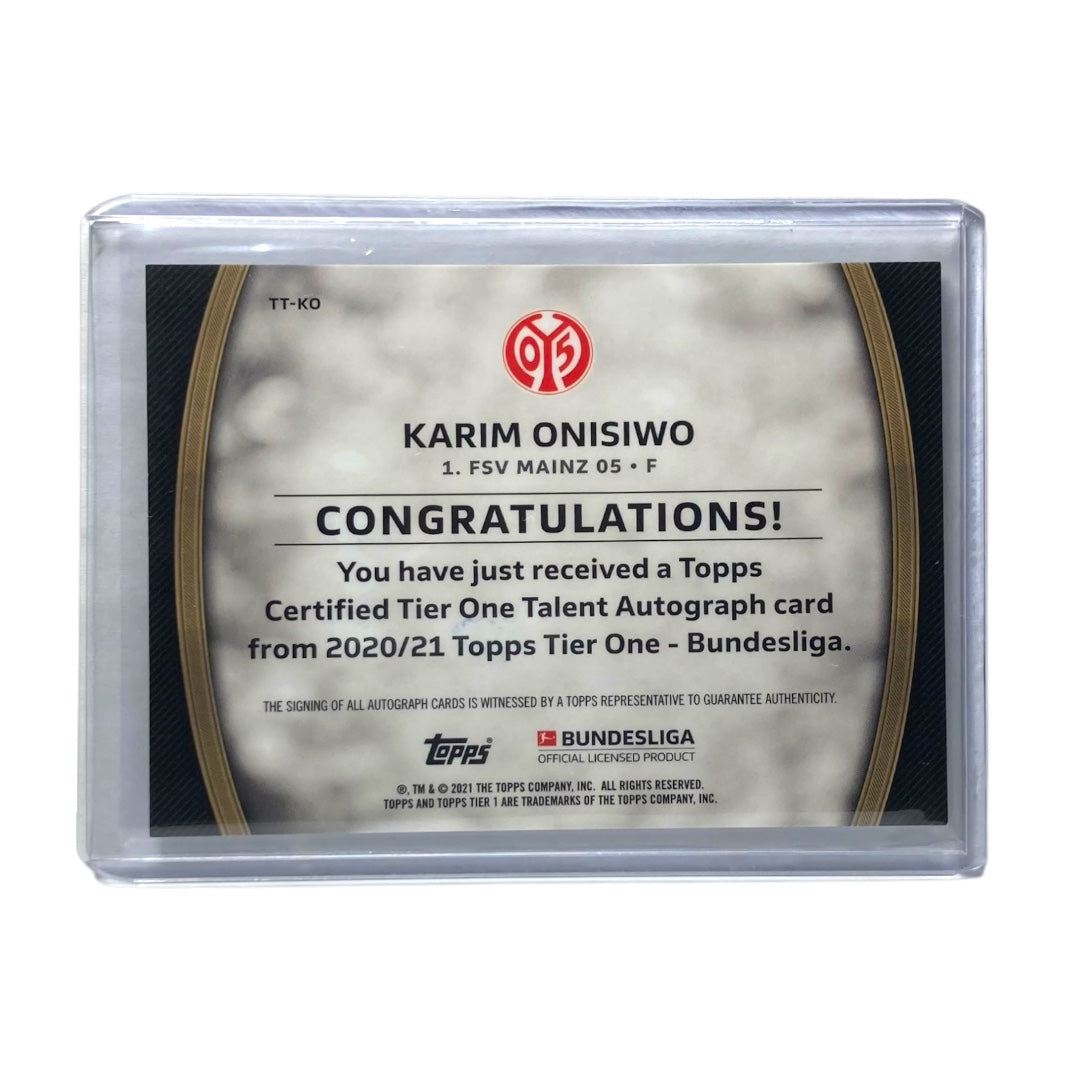 TOPPS サッカーカード TIER 1 KARIM ONISIWO MAINZ 05 /100 #TT-KO 中古 IT2