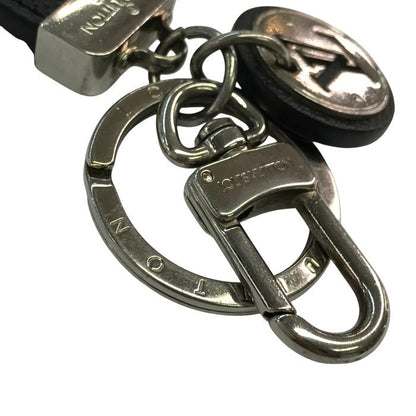 LOUIS VUITTON ルイヴィトン タイガ ポルトクレネオ キーホルダー ユニセックス レザー キーリング チャーム シルバー金具 ブラック M67242 中古 T1