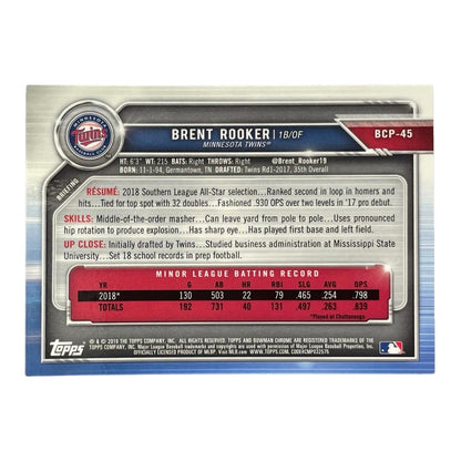 TOPPS MLBカード BOWMAN CHROME BRENT ROOKER MINNESOTA TWINS /150 #BCP-45 中古 IT2